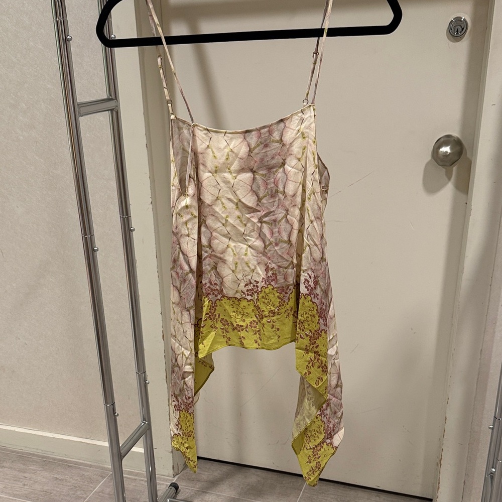 ALEXIS Floral Asymmetrical Silk Top